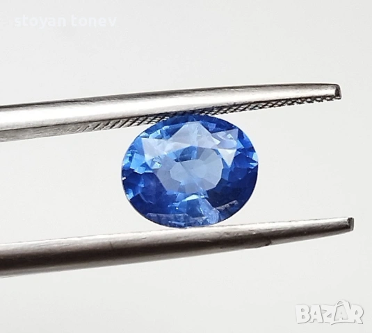  Красив ярък цейлонски сапфир с метличинено син цвят 1,28 карата! Сертификат!, снимка 9 - Други - 54197285