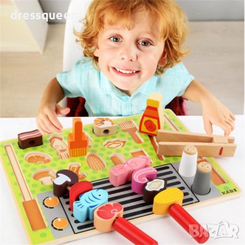 3571 Комплект за барбекю-дървен пъзел, снимка 5 - Игри и пъзели - 37773362