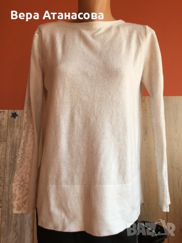 🥾💄Zara, широк пуловер с кант от дантела на ръкавите,л размер👉12 лв.⚡️