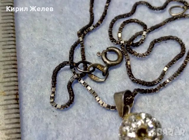 ФИНО СРЕБЪРНО КОЛИЕ ОКСИДИРАНО СРЕБРО 925 PAC с ЕМАЙЛИРАНА СРЕБЪРНА ВИСУЛКА ТОПЧЕ с ЦИРКОНИ 38698, снимка 8 - Колиета, медальони, синджири - 49704280