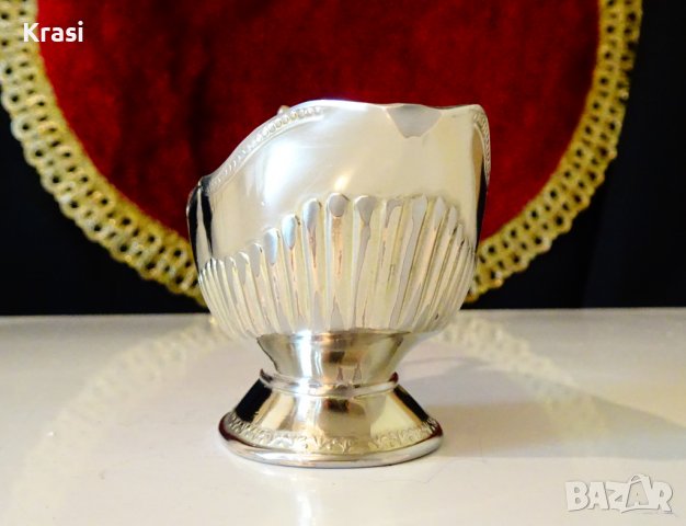 Посребрена италианска сосиера,горчичник. , снимка 5 - Антикварни и старинни предмети - 38394691