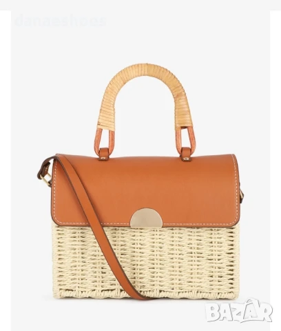 Чанти през рамо от ратан и кожа, снимка 8 - Чанти - 50625226