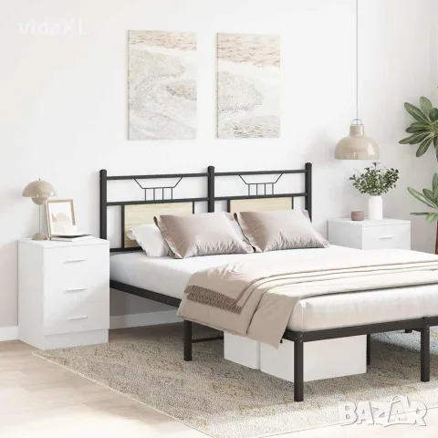 vidaXL Нощни шкафчета, 2 бр, бели, 38x35x56 см, инженерно дърво, снимка 3 - Шкафове - 56147708