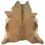 vidaXL Килим от волска кожа, кафяво и бяло, 150x170 см, снимка 5