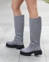Равни ботуши - сив велур, снимка 2