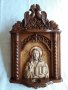 Дърворезба- домашен иконостас с резбован релеф на Исус Христос, снимка 1