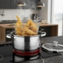 Тенджера с кошница за пържене и стъклен капак Cheffinger Ø24 см – инокс, 6,5 л, за всички котлони, снимка 2