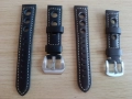 Кожена каишка за часовник черна и кафява 20мм, снимка 1