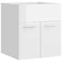 vidaXL Долен шкаф за мивка, бял гланц, 41x38,5x46 см, ПДЧ(SKU:804644, снимка 1 - Шкафове - 44523173