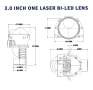 Bi-LED лупи за вграждане във фарове 3"инча 130W 8000lm 12V ,2 броя, снимка 3