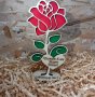 Подарък за 8 Март (дървена роза), снимка 1 - Ръчно изработени сувенири - 44318075