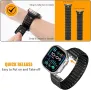 maogoam Mag-Link магнитна кожена каишка за Apple Watch Ultra 2 49 mm (2022-2024), черна, снимка 4