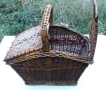 РЕТРО Българска Дървена Плетена КОШНИЦА за Пикник 52x35x48 см Кошник с Капаци НРБ Декорация БАРТЕР, снимка 7
