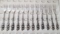 Винтидж комплект 12 бр красиви десертни вилици от сребро 800 проба, снимка 2