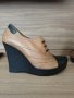 Дамски обувки на платформа от естествена кожа