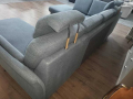 Син ъглов П образен диван от плат LS404520, снимка 3