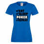 Дамска тениска Poker,Eat,Sleep,Peker,Anime,Repeat,Ядене,Спане,Игра,карти,покер, снимка 3