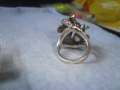 НЕО-ГОТИЧЕСКИ ФИГУРАЛЕН ЗМИЕВИДЕН КРИСТАЛЕН ПЕРЛЕН ПОСРЕБРЕН ПРЪСТЕН 26454, снимка 11