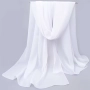 Булчински бял шал от шифон – лек и ефирен аксесоар за сватба, снимка 1
