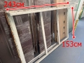 0211  ПВЦ PVC дограма прозорец 243 / 153см - цена 320 лв или 163.61 евро  smr  -  1 отваряем среден , снимка 1
