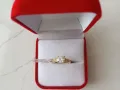 Златен пръстен, годежен пръстен, кутийка за пръстен, кутия, снимка 1