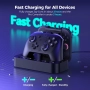 Зарядна станция NEWDERY за контролер Nintendo Switch 2 и Joycon, LED индикатори, слотове за 5 карти, снимка 6