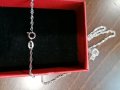 Сребърно колие с висулка с два камъка цирконий, снимка 7