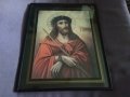 Икона на Исус Христос в стъклена рамка осветена 252х205мм, снимка 1 - Икони - 39349502