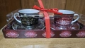 Коледен комплект чаши с чинийки – чисто нов, снимка 1