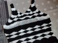 Плетена черно бяла рокля, снимка 11