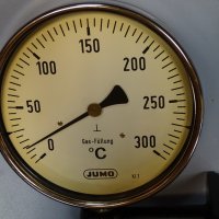 термометър капилярен JUMO 8222-23-16 contact dail thermometer ф160mm, 0/+300°C, снимка 2 - Резервни части за машини - 35228773