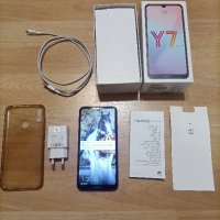 Huawei Y 7 2019 + ориг. зарядно + ориг. кутия + ориг. гръб + ориг. предпазно стъкло на дисплея , снимка 1 - Huawei - 42920171