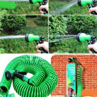 Спираловиден градински маркуч 15 метра + пистолет за водата с 7 функции, снимка 5 - Напояване - 37481501