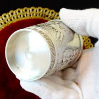 Чаша от калай с релефна картина. , снимка 8 - Антикварни и старинни предмети - 34562766