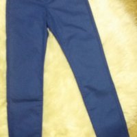 УНИКАЛЕН клин-панталон в кралскосин цвят, имитиращ кожен, снимка 1 - Клинове - 42604129
