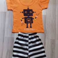 РАЗПРОДАЖБА!!!Нов бебешки летен комплект с щампа роботче, снимка 7 - Комплекти за бебе - 29249885