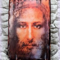 Исус Христос Торинската плащеница, картина декупаж 30/20 см , снимка 1 - Икони - 35005150