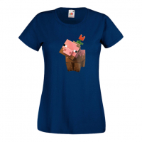 Дамска тениска Flower Pig майнкрафт Minecraft,Игра,Забавление,подарък,Изненада,Рожден Ден., снимка 9 - Тениски - 36520728