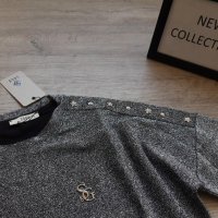 Нова колекция брокатеста блуза SOGO с къс косъм на намаление, снимка 4 - Блузи с дълъг ръкав и пуловери - 30518652