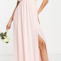 Дълга лятна рокля в нежно розово, снимка 1 - Рокли - 44291568