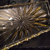 Бохемски кристален поднос , снимка 4 - Аксесоари за кухня - 40361653