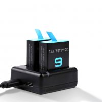 Зарядно устройство за GoPro Hero 9/10/11 Black, За 2 батерии, USB кабел, снимка 3 - Батерии, зарядни - 31768598