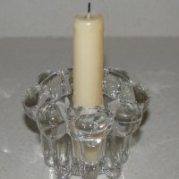 Свещник кристален 6/8 см за обикновена свещ, неизползван, налични 4 бр., снимка 1 - Други - 42705762