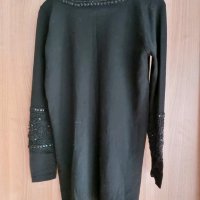d.bari - черен вълнен пуловер с камъни, снимка 3 - Блузи с дълъг ръкав и пуловери - 33887628