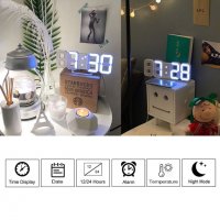 Дигитален LED часовник за стена и настолен с триизмерен дизайн 24 - 9, снимка 8 - Декорация за дома - 29464143