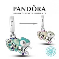 Талисман сребро 925 Pandora Changing Color Chameleon Charm. Колекция Amélie, снимка 1 - Гривни - 39101571