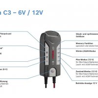 Зарядно за акумулатор BOSCH C3 6V/12V 0.8/3.8A, снимка 4 - Аксесоари и консумативи - 38555179