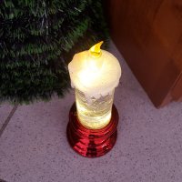 2486 Коледна електронна свещ с LED светлина, 20см, снимка 3 - Декорация за дома - 34534815