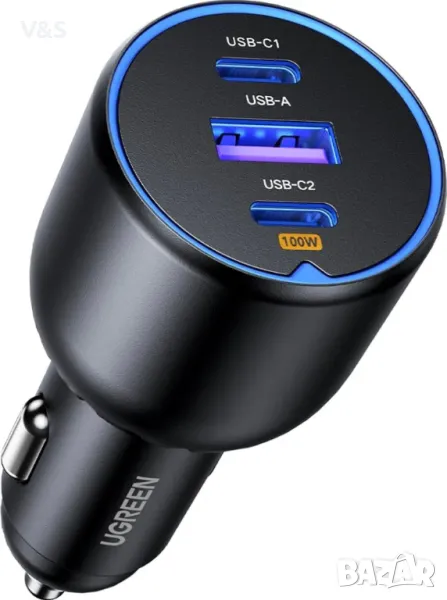 Зарядно за кола,бързо зареждане, ugreen car charger 130w, снимка 1