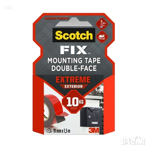 Двойнолепящо тиксо 3M Scotch FIX 19мм х 1.5м до 10кг , снимка 1
